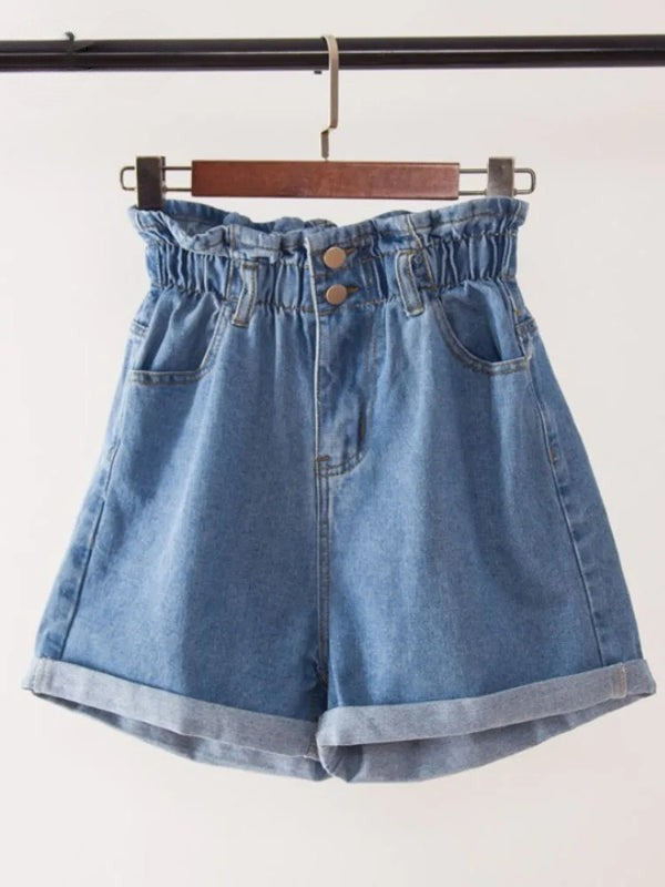 Diana  | Calções de Denim de Cintura Alta