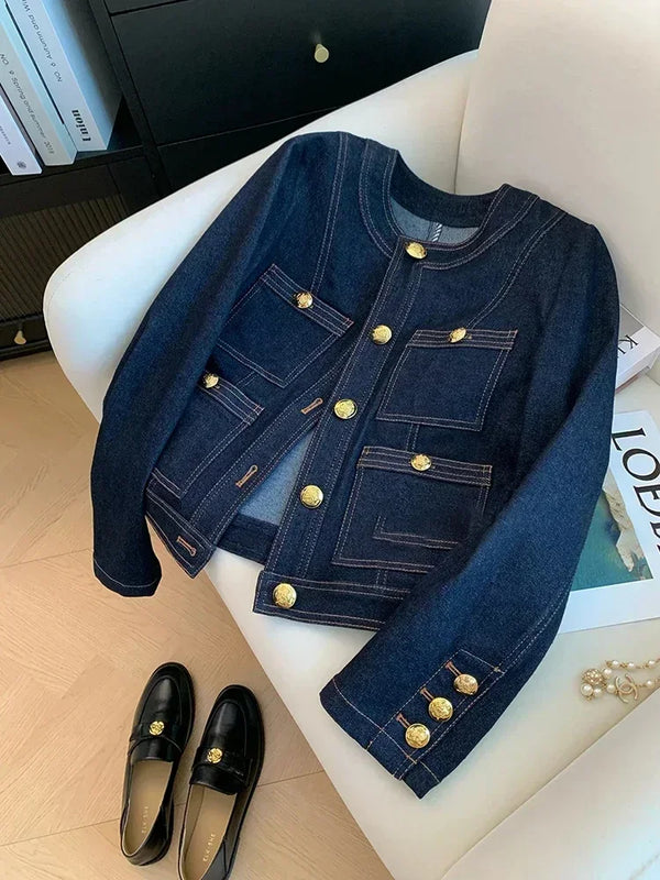 Yasmin | Casaco de Denim Azul Chic