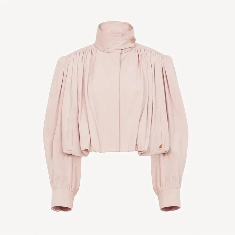 Frieda | Casaco Trendy com Mangas Puff Plissadas