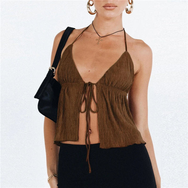 Irlandês | Top Halter com Frente Aberta