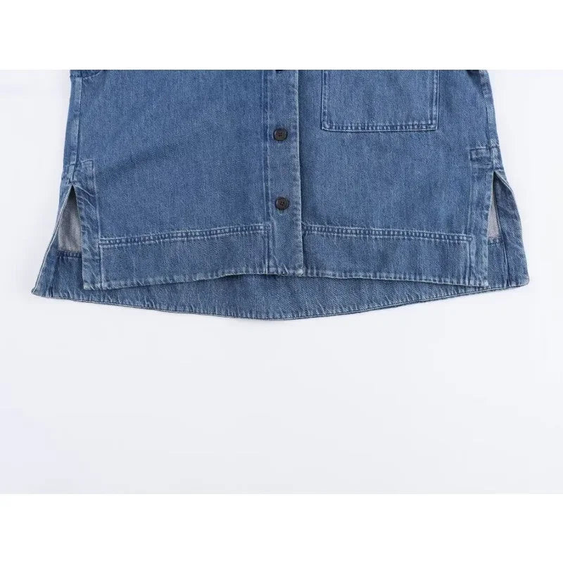 Annabelle | Top de Denim de Algodão