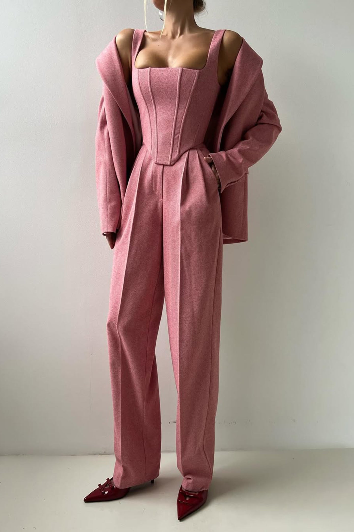 Grace | Conjunto de três peças com blazer de duplo botão