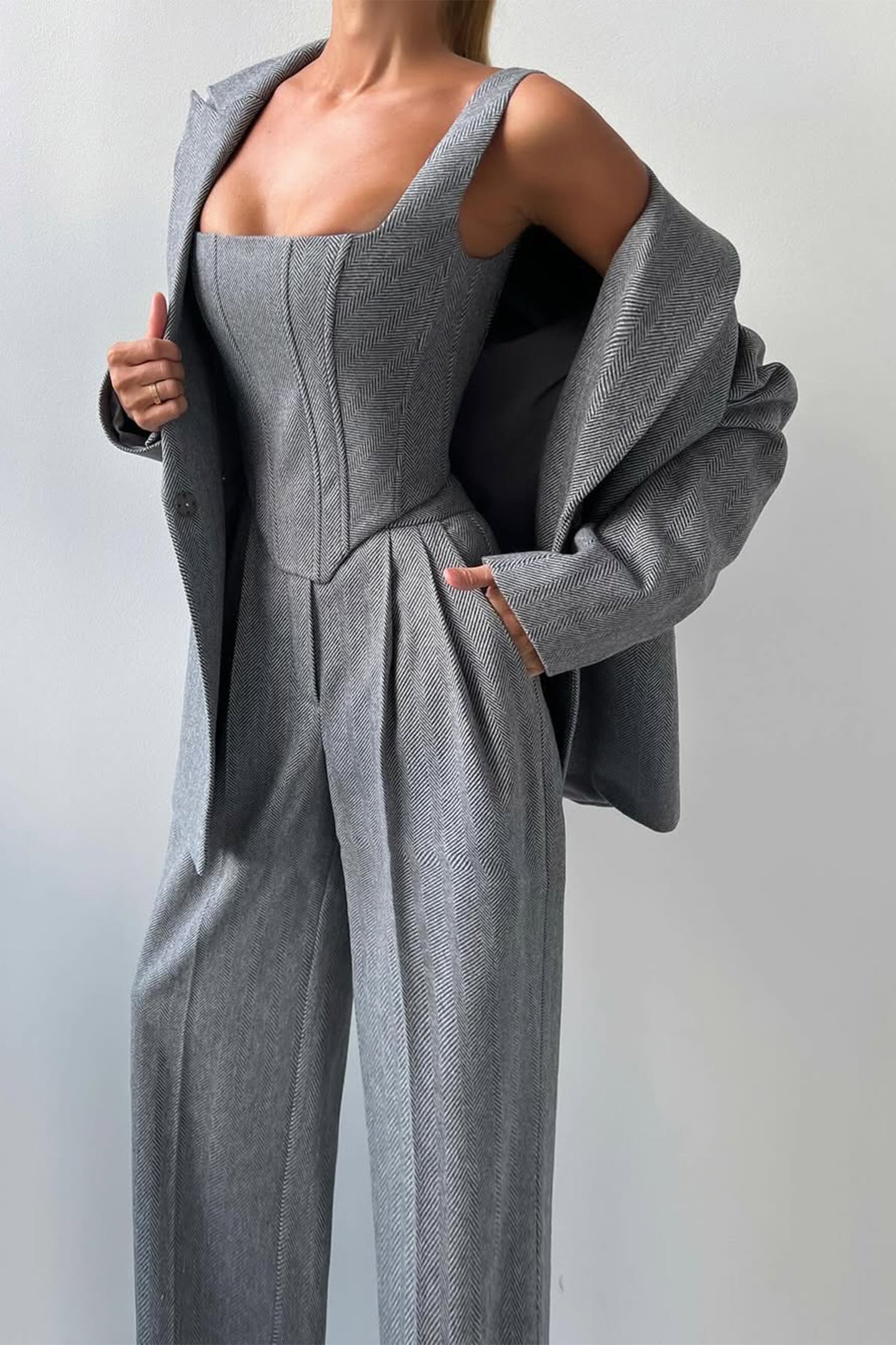 Grace | Conjunto de três peças com blazer de duplo botão