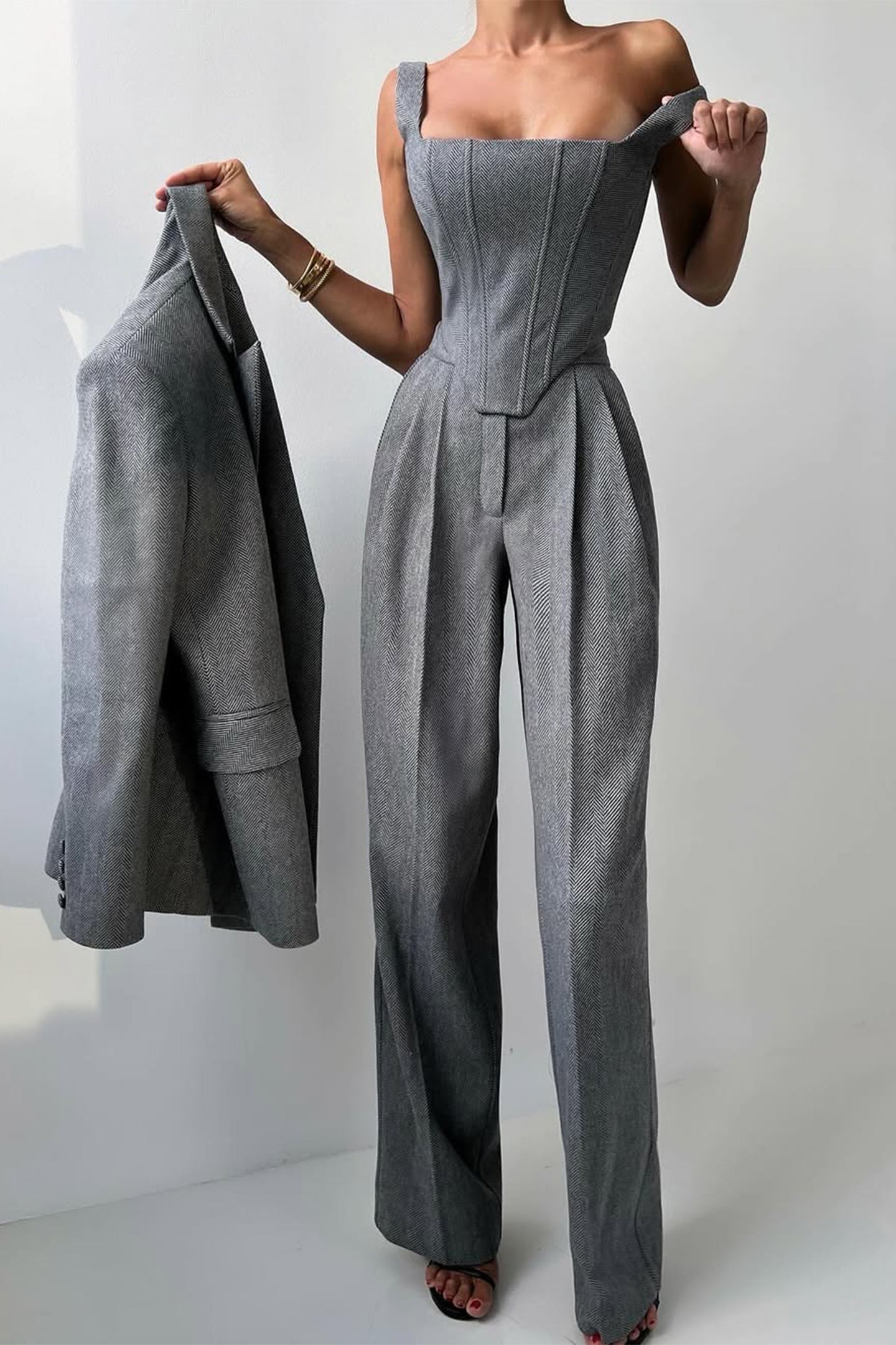Grace | Conjunto de três peças com blazer de duplo botão