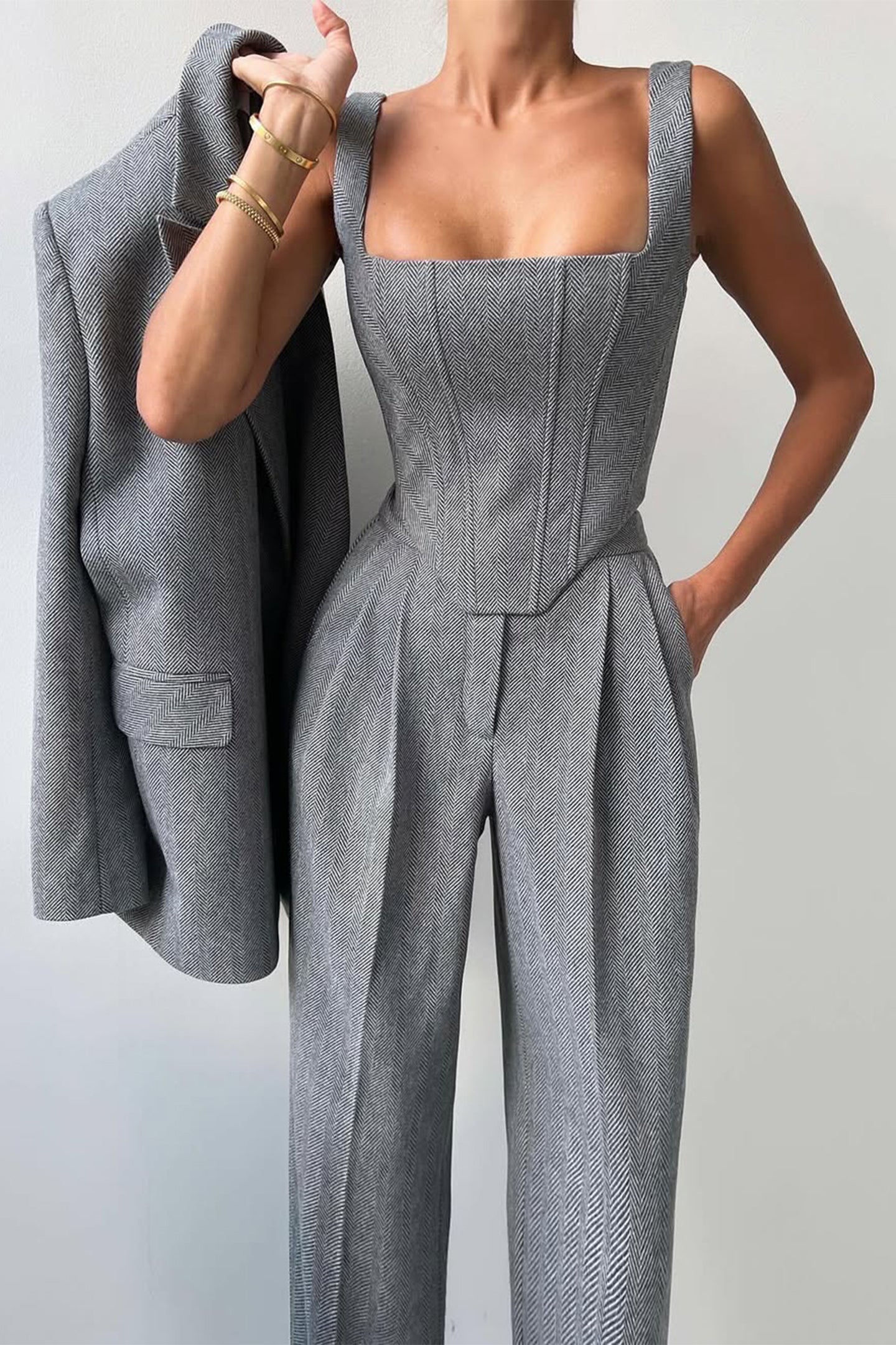 Grace | Conjunto de três peças com blazer de duplo botão