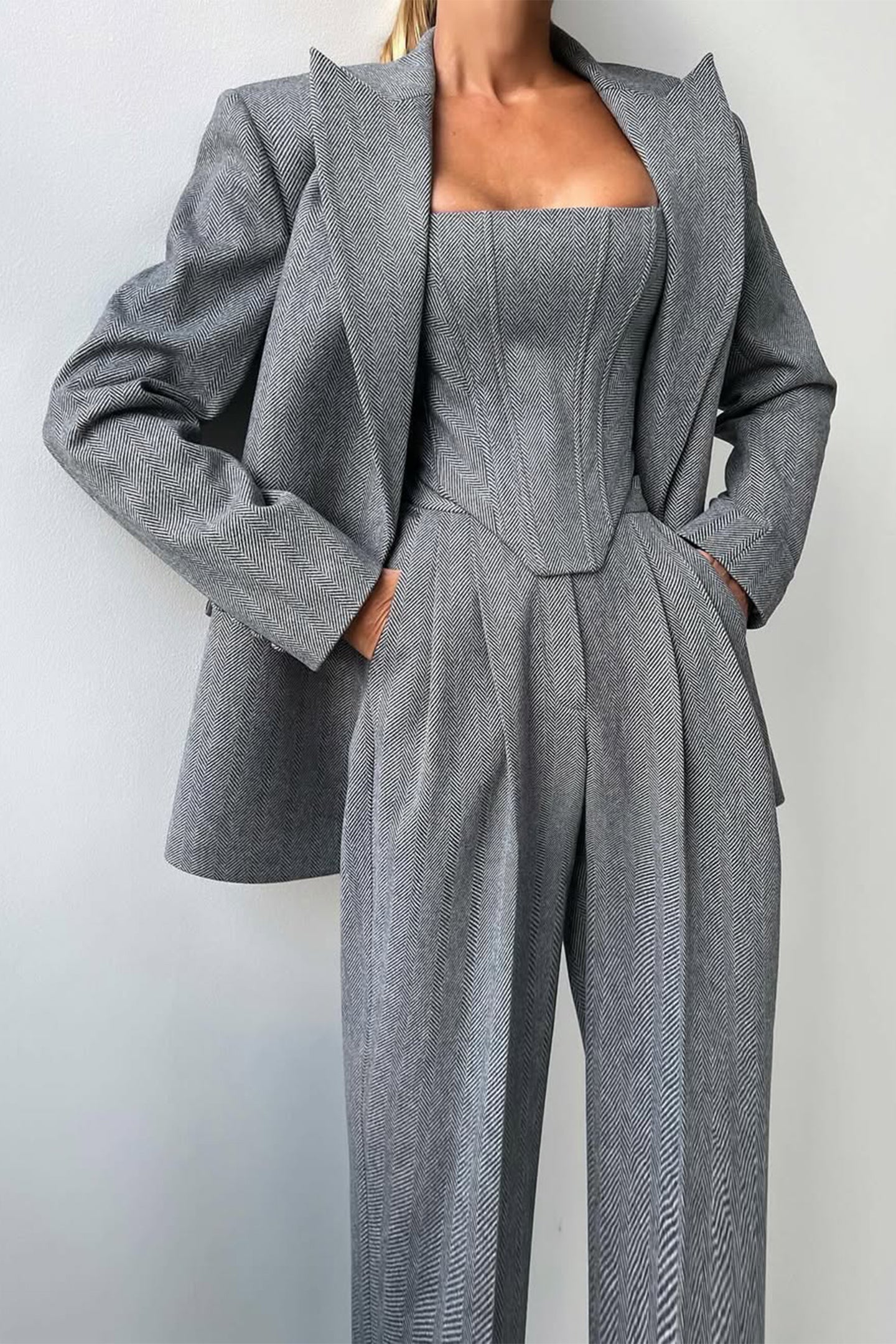 Grace | Conjunto de três peças com blazer de duplo botão