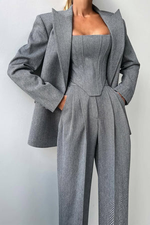 Grace | Conjunto de três peças com blazer de duplo botão
