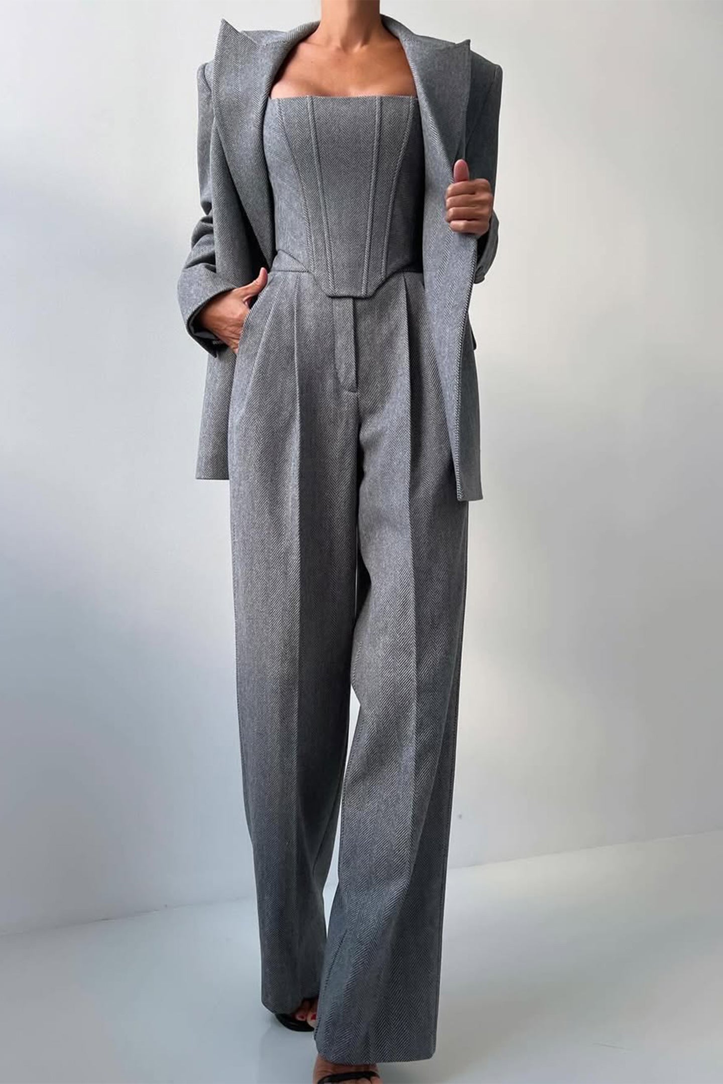 Grace | Conjunto de três peças com blazer de duplo botão